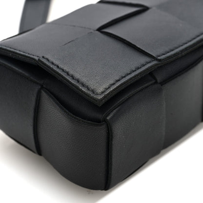 Lambskin Maxi Intrecciato Extra Mini Cassette Crossbody Bag Black