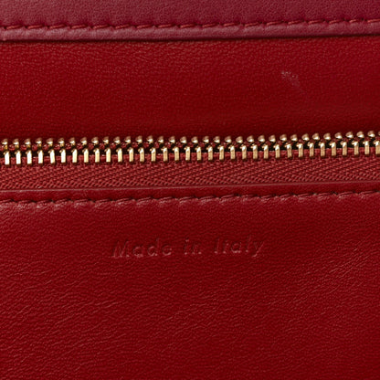 Patina Box Calfskin Medium Clasp Bag Scarlet