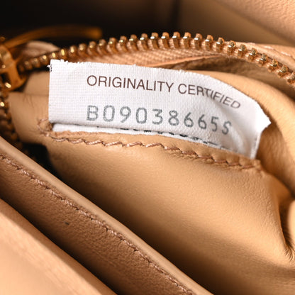 Lambskin Maxi Intreccio Padded Chain Cassette Crossbody Bag Almond