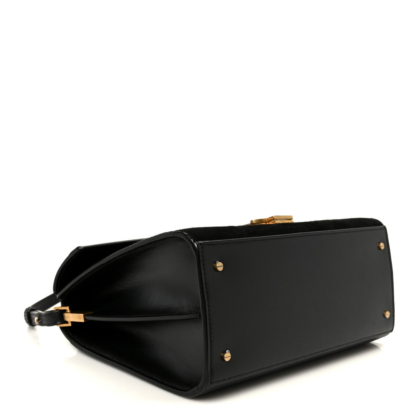 Kid Scamosciato Smooth Calfskin Medium Classic Monogram Cassandra Top Handle Black Rouge Legion