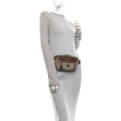 GG Supreme Monogram Textured Calfskin Retro Interlocking G Belt Bag Beige Ebony Brown Sugar