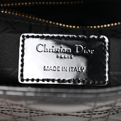Patent Cannage Mini Lady Dior Black