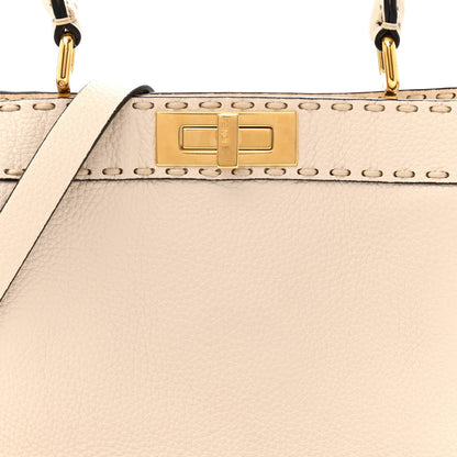 Cuoio Romano Selleria Chamois Medium Peekaboo I SEE U Satchel White