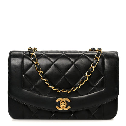 Lambskin Quilted Small Single Flap Black