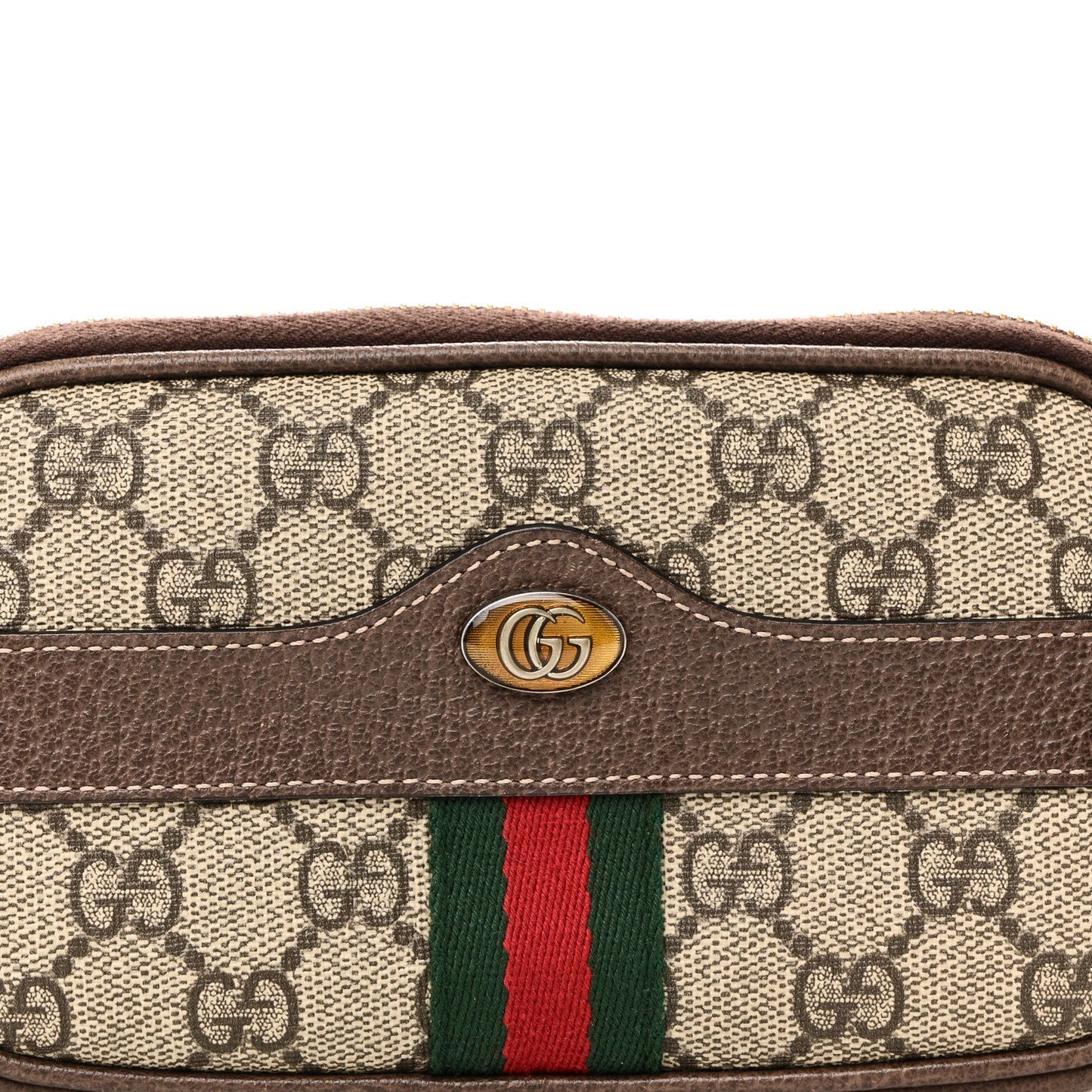 GG Supreme Monogram Ophidia Belted iPhone Case 85 34 Dark Brown