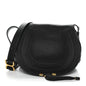 Calfskin Medium Marcie Round Crossbody Bag Black