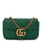 Calfskin Matelasse Super Mini GG Marmont Shoulder Bag Emerald Green