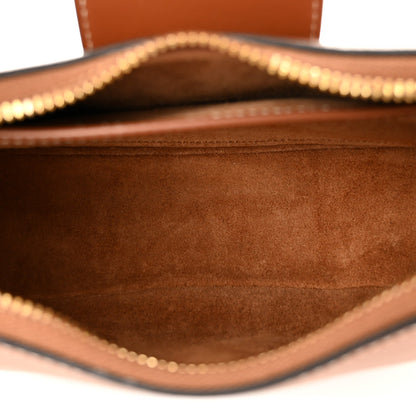 Smooth Calfskin Medium Strap Ava Triomphe Shoulder Bag Tan
