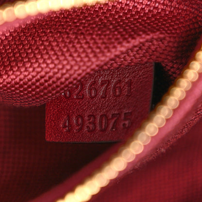 Crepe Wool Silk GG Monogram Go Small Shoulder Bag Rosso Ancora
