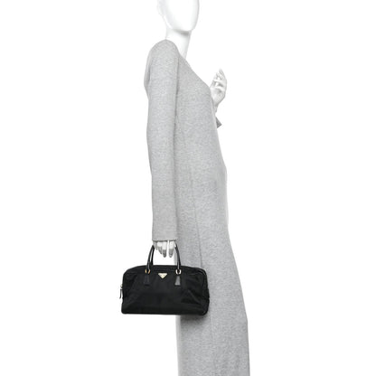 Nylon Saffiano Small Top Handle Bag Black