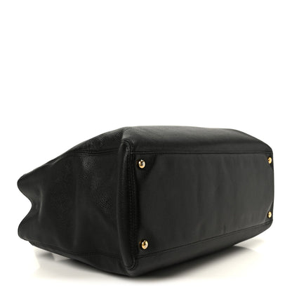 Calfskin Cerf Executive Shopper Tote Black