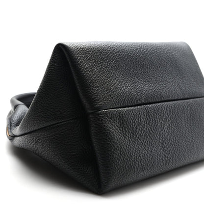 Grained Calfskin Softbit Medium Shoulder Bag Black