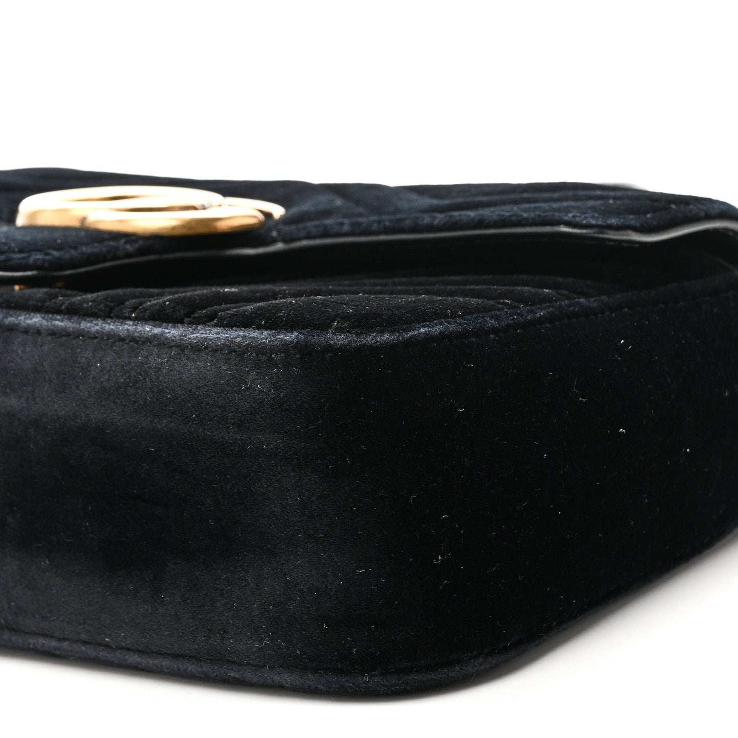 Velvet Matelasse Mini GG Marmont Shoulder Bag Black
