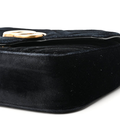 Velvet Matelasse Mini GG Marmont Shoulder Bag Black