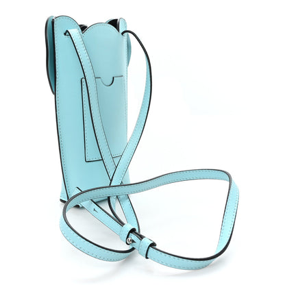 Calfskin Elephant Pouch Crossbody Bag Light Blue