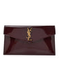 Patent Calfskin Monogram Uptown Clutch Dark Red Wine