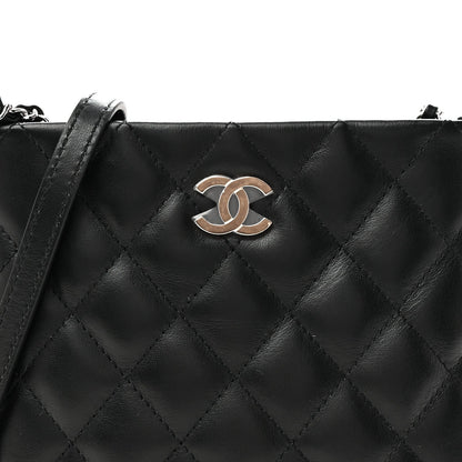 Lambskin Quilted Crossbody Bag Black