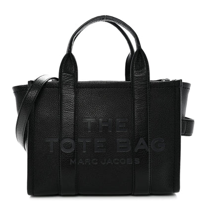 Grained Calfskin Small The Tote Bag Black