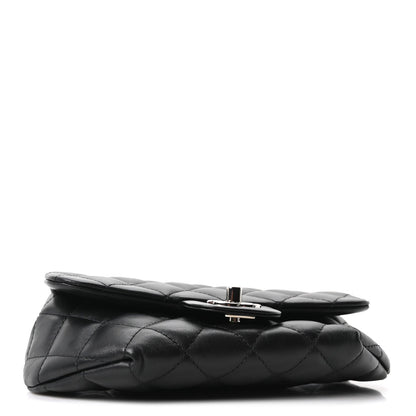 Calfskin Quilted CC Uniform Flap Belt Bag Black