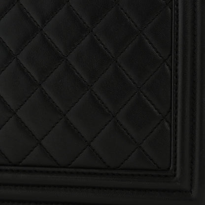 Lambskin Quilted New Medium Boy Flap Black