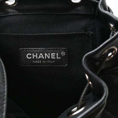 Lambskin Quilted Metallic Bubble Backpack Black