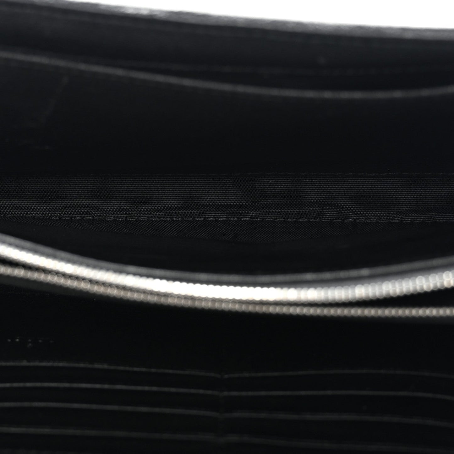 Sakai Be Green Calfskin Diagonal Stitched Blondie Wallet on Chain Black