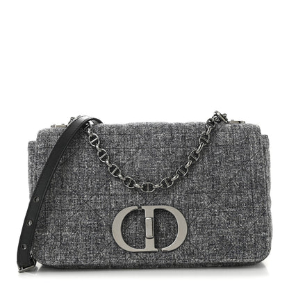Tweed Macrocannage Medium Caro Bag Black