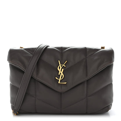 Lambskin Quilted Toy Loulou Puffer Monogram Chain Satchel Storm