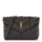 Lambskin Quilted Toy Loulou Puffer Monogram Chain Satchel Storm