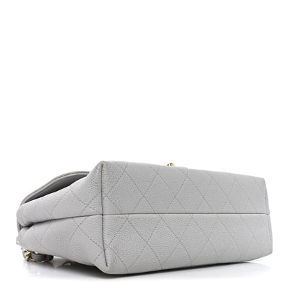 Caviar Quilted City Walk Flap Light Grey