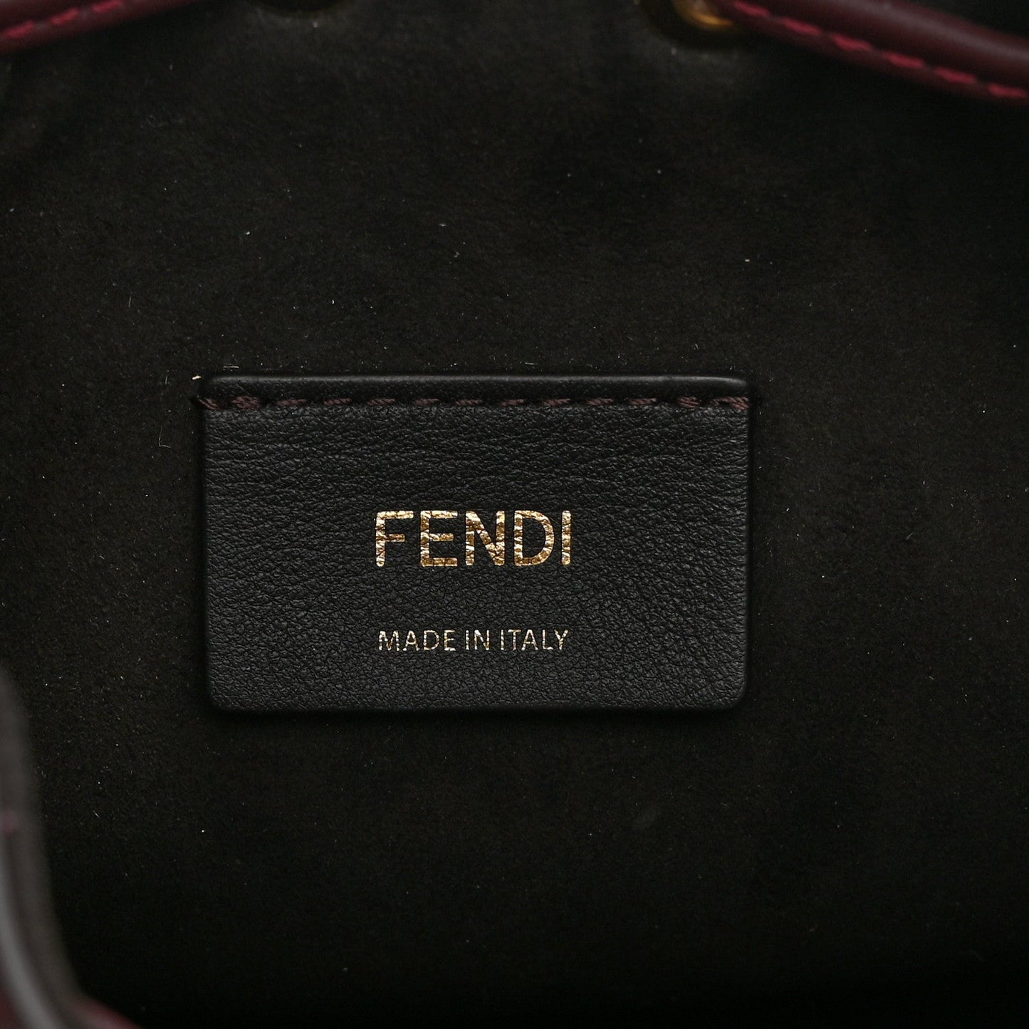Chenille Vitello F is Fendi Micro FF Mini Mon Tresor Bucket Bag Rosso Roma