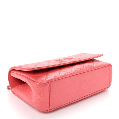 Caviar Quilted Small CC Filigree Flap Pink
