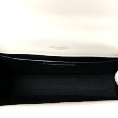 Grain De Poudre Textured Mixed Matelasse Medium Triquilt Monogram Satchel Crema Soft