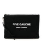 Linen Canvas Rive Gauche Zipped Pouch Black