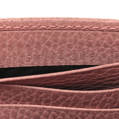Dollar Calfskin Interlocking G Chain Wallet Soft Pink