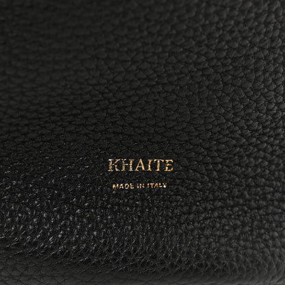 Pebbled Sport Calfskin Medium Lotus Tote Black