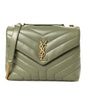 Calfskin Y Quilted Monogram Small Loulou Chain Satchel Light Sage