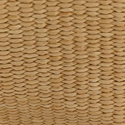 Raffia Linen Calfskin Rive Gauche Tote Naturale Black