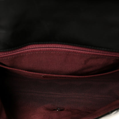 Patent Quilted Secret Label Medium Flap Black