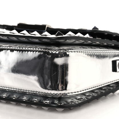 Mirror Calfskin Small Rockstud23 Shoulder Bag Silver