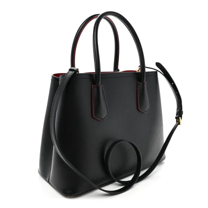 Saffiano Cuir Small Double Bag Black Fuoco
