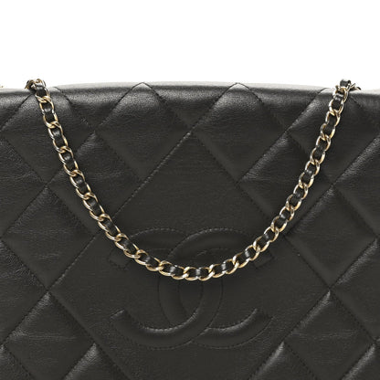 Lambskin Quilted Large Diamond CC Flap Black
