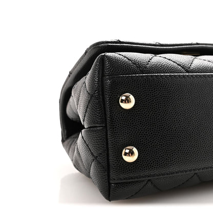 Caviar Quilted Extra Mini Coco Handle Flap Black