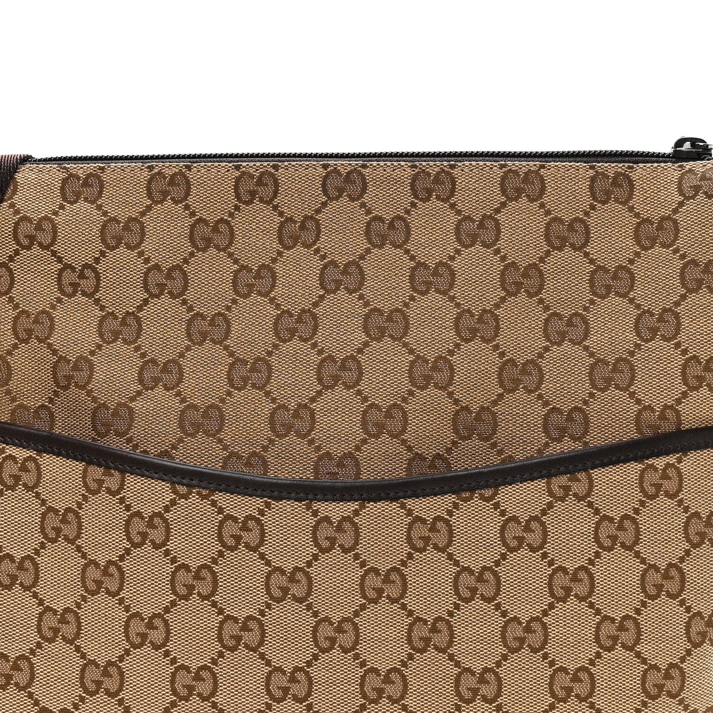Monogram Calfskin Perforated Medium Flat Messenger Bag Dark Brown