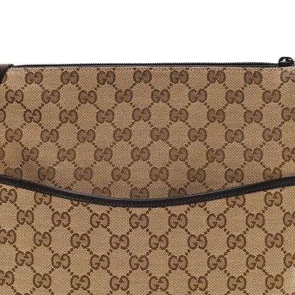 Monogram Calfskin Perforated Medium Flat Messenger Bag Dark Brown