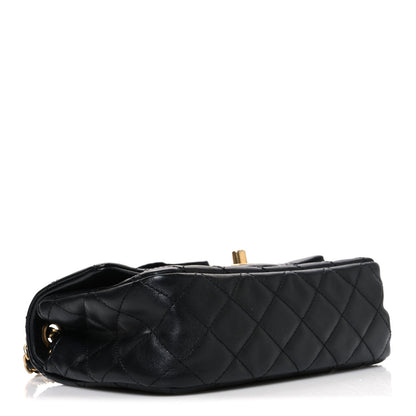 Lambskin Quilted Mini Romance Rectangular Flap Black