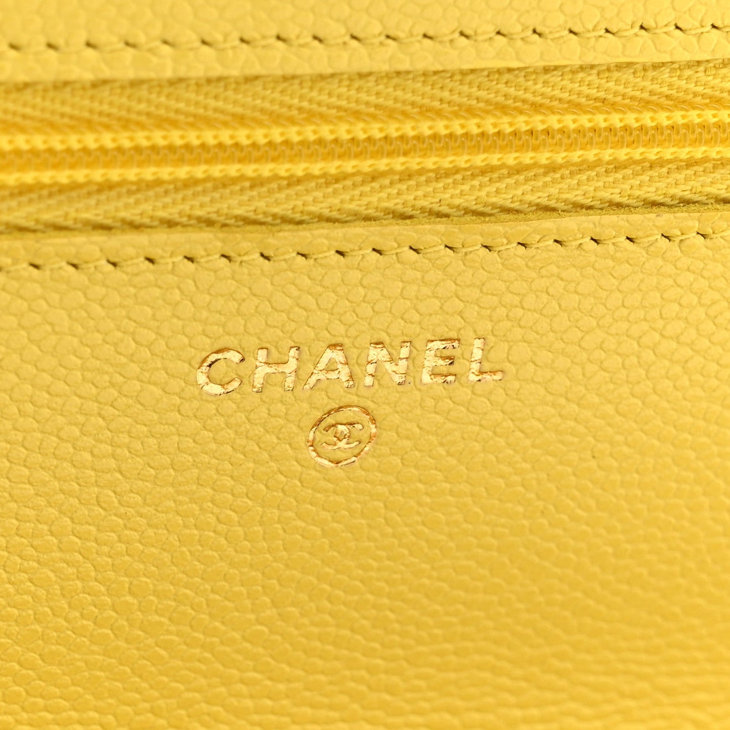 Caviar Quilted Wallet on Chain WOC Yellow