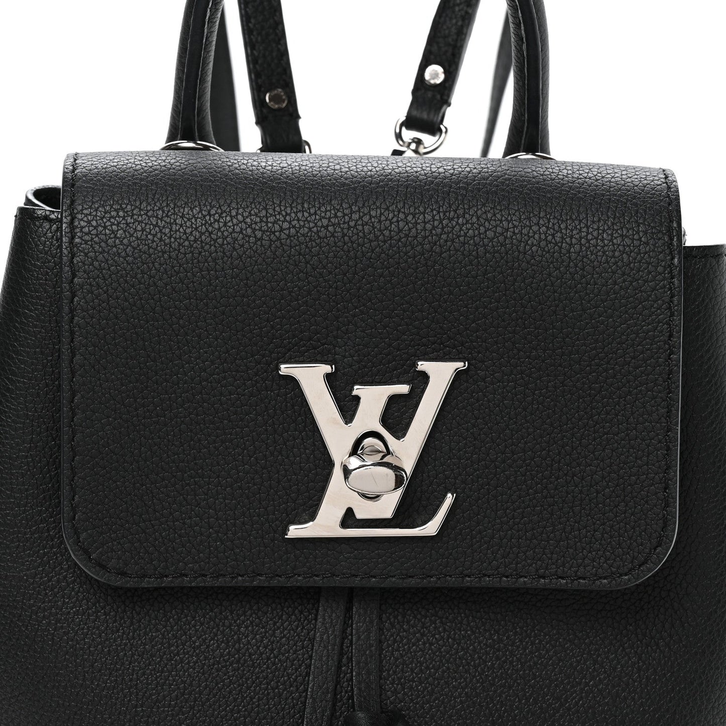 Calfskin Lockme Mini Backpack Black