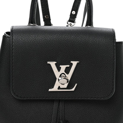 Calfskin Lockme Mini Backpack Black