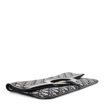 Oblique Fold Over Clutch Blue
